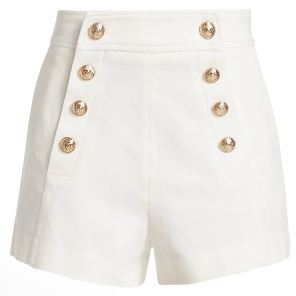 Derek Lam 10 Crosby White Robertson Stretch Twill Shorts